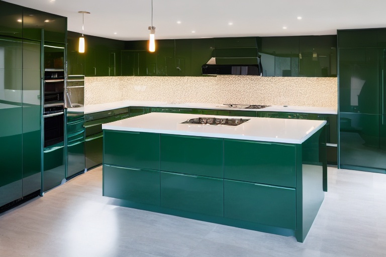 Omarket Modena Home 2 χρώμα Λακέ Πράσινο Δάσους έπιπλα κουζίνας 10 Μέτρα συνολικα τρέχον μέτρα Omarket-65652367