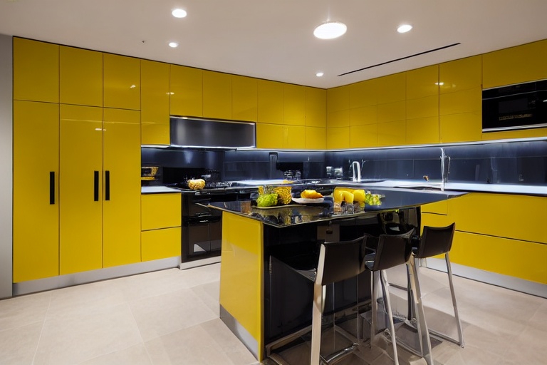 Omarket Loft Classic 2 χρώμα Λακέ Μουσταρδί έπιπλα κουζίνας 10 Μέτρα συνολικα τρέχον μέτρα Omarket-65652145