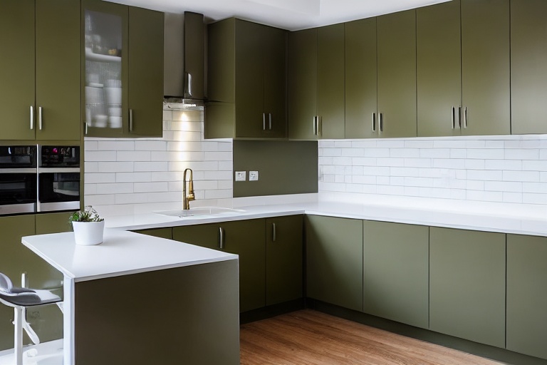 Omarket Riviera Home 2 χρώμα Λακέ Λαδί έπιπλα κουζίνας 10 Μέτρα συνολικα τρέχον μέτρα Omarket-65652027
