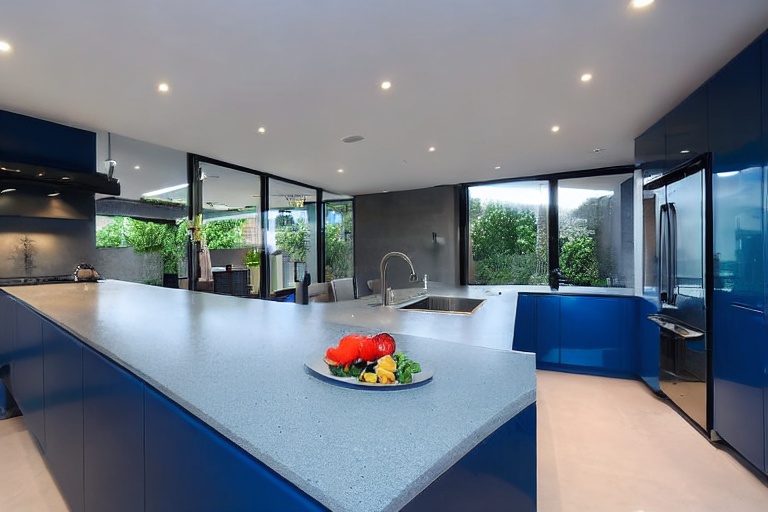 Omarket Monaco Living 2 χρώμα Λακέ Πετρόλ έπιπλα κουζίνας 10 Μέτρα συνολικα τρέχον μέτρα Omarket-65651966