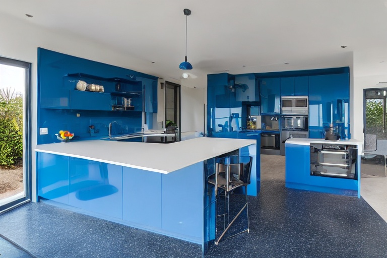 Omarket Olympia Living 2 χρώμα Λακέ Πετρόλ έπιπλα κουζίνας 10 Μέτρα συνολικα τρέχον μέτρα Omarket-65651906