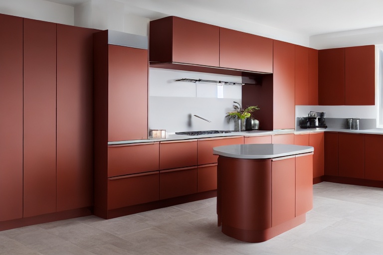 Omarket Thalassa Elegance 2 χρώμα Λακέ Τερακότα έπιπλα κουζίνας 10 Μέτρα συνολικα τρέχον μέτρα Omarket-65651799