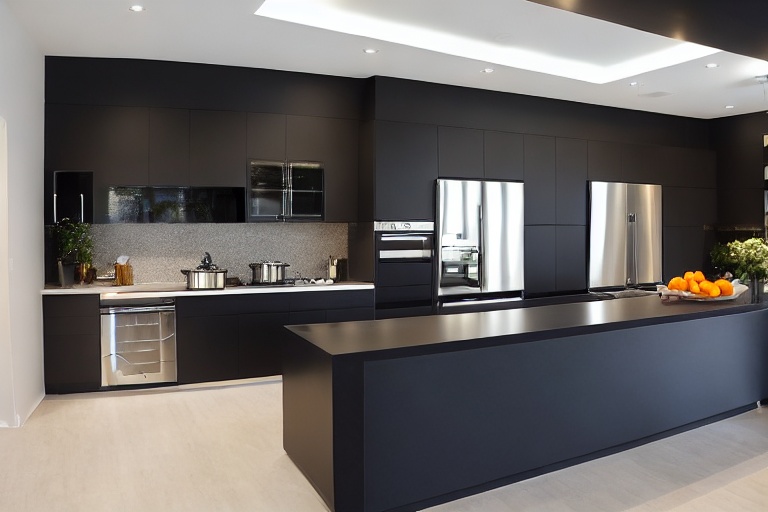 Omarket Casa One 2 χρώμα Μαύρο Μεταλλικό Ματ έπιπλα κουζίνας 10 Μέτρα συνολικα τρέχον μέτρα Omarket-65651615