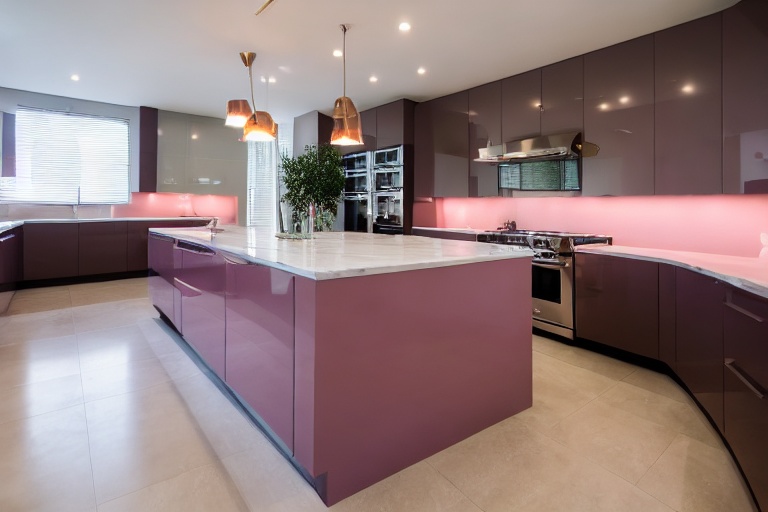 Omarket Prisma Home 2 χρώμα Λακέ Σκονισμένο Ροζ έπιπλα κουζίνας 10 Μέτρα συνολικα τρέχον μέτρα Omarket-65651567