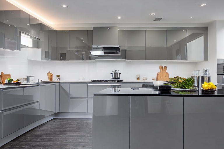 Omarket Onyx Home 2 χρώμα Λακέ Γκρι Μεσαίο έπιπλα κουζίνας 10 Μέτρα συνολικα τρέχον μέτρα Omarket-65651487