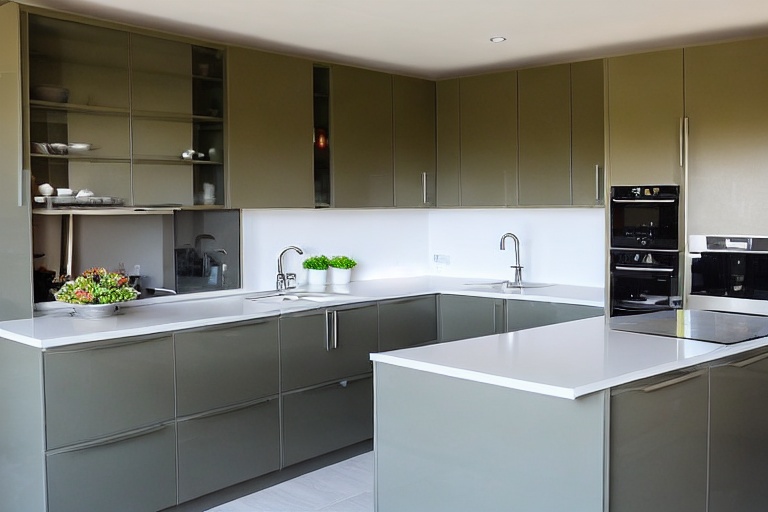 Omarket Siena Design 3 χρώμα Λακέ Λαδί έπιπλα κουζίνας 10 Μέτρα συνολικα τρέχον μέτρα Omarket-65651388