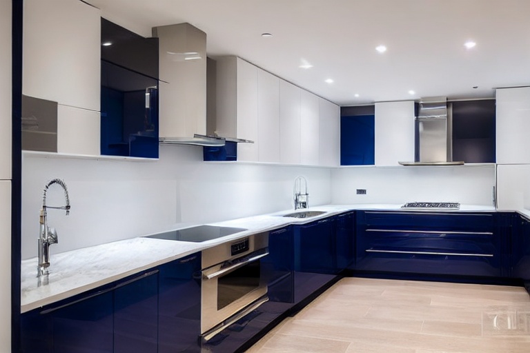 Omarket Loft Style 3 χρώμα Νησί Μπλε & Λευκό Περίμετρος έπιπλα κουζίνας 10 Μέτρα συνολικα τρέχον μέτρα Omarket-65651149