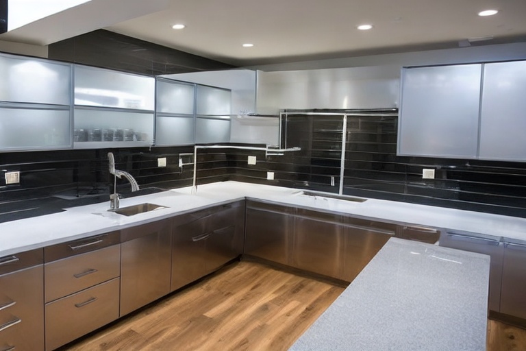 Omarket Loft Home 3 χρώμα Γυαλιστερό Ανοξείδωτο έπιπλα κουζίνας 10 Μέτρα συνολικα τρέχον μέτρα Omarket-65651147