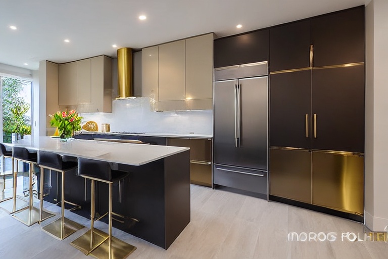 Omarket Loft Signature 3 χρώμα Βουρτσιστός Ορείχαλκος έπιπλα κουζίνας 10 Μέτρα συνολικα τρέχον μέτρα Omarket-65651142