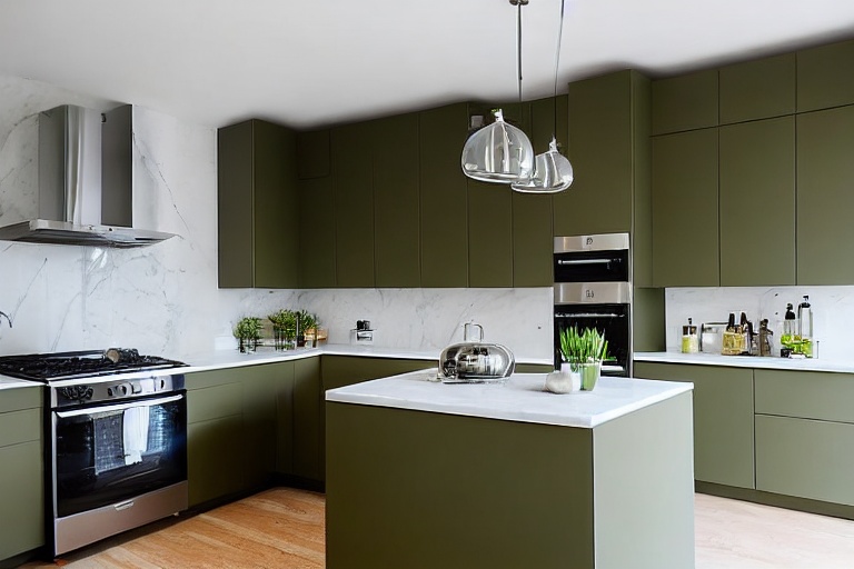 Omarket Scandi Style 3 χρώμα Λακέ Λαδί έπιπλα κουζίνας 10 Μέτρα συνολικα τρέχον μέτρα Omarket-65651109