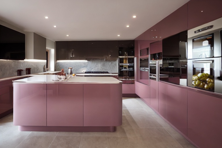 Omarket Valencia Living 3 χρώμα Λακέ Σκονισμένο Ροζ έπιπλα κουζίνας 10 Μέτρα συνολικα τρέχον μέτρα Omarket-65650986