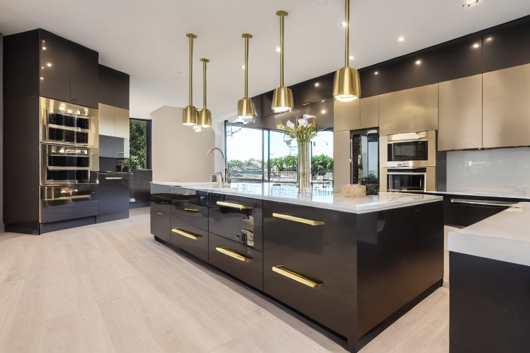 Omarket Alkyoni Home 3 χρώμα Βουρτσιστός Ορείχαλκος έπιπλα κουζίνας 10 Μέτρα συνολικα τρέχον μέτρα Omarket-65650827