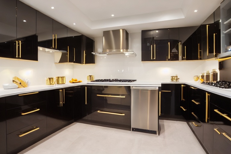 Omarket Casa Design 3 χρώμα Γυαλιστερό Χρυσό έπιπλα κουζίνας 10 Μέτρα συνολικα τρέχον μέτρα Omarket-65650628