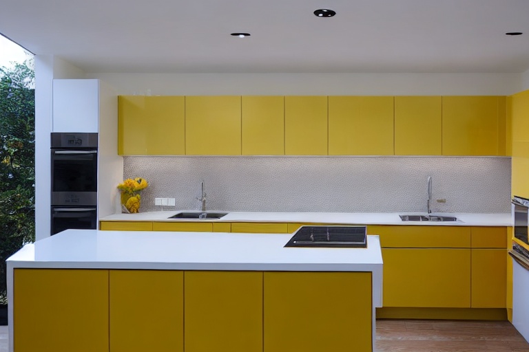 Omarket Pearl Style 3 χρώμα Λακέ Μουσταρδί έπιπλα κουζίνας 10 Μέτρα συνολικα τρέχον μέτρα Omarket-65650469