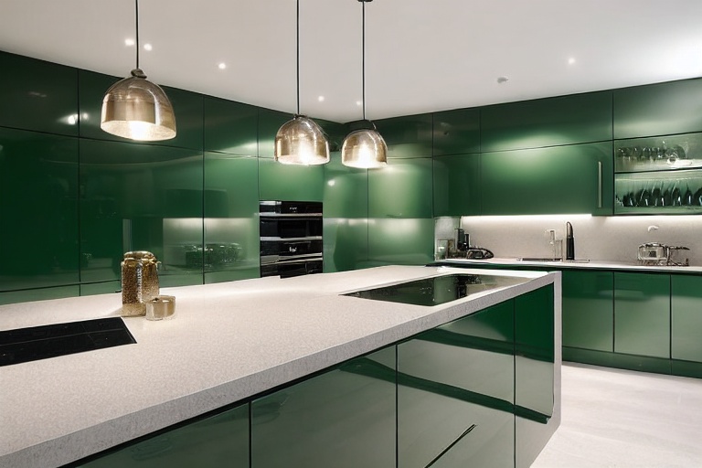 Omarket Milano Design 4 χρώμα Λακέ Πράσινο Δάσους έπιπλα κουζίνας 10 Μέτρα συνολικα τρέχον μέτρα Omarket-65650428