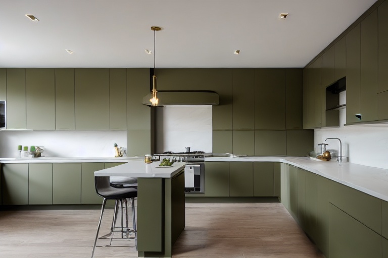 Omarket Aurora Modern 4 χρώμα Λακέ Λαδί έπιπλα κουζίνας 10 Μέτρα συνολικα τρέχον μέτρα Omarket-65650284