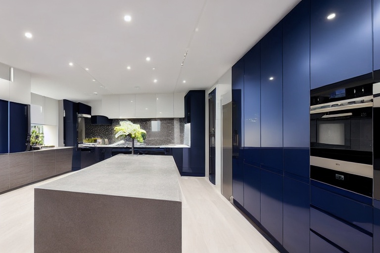 Omarket Loft One 4 χρώμα Λακέ Ναυτικό Μπλε έπιπλα κουζίνας 10 Μέτρα συνολικα τρέχον μέτρα Omarket-65650135