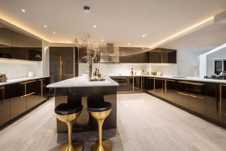Omarket Monaco Design 4 χρώμα Βουρτσιστό Χρυσό έπιπλα κουζίνας 10 Μέτρα συνολικα τρέχον μέτρα Omarket-65649968
