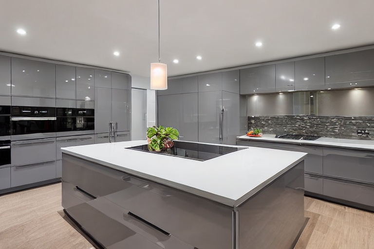 Omarket Monaco Living 4 χρώμα Λακέ Γκρι Μεσαίο έπιπλα κουζίνας 10 Μέτρα συνολικα τρέχον μέτρα Omarket-65649966